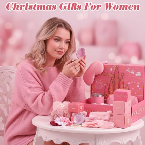 Pink 12-Day Beauty Advent Calendar for Women & Teen Self Care Gift Box
