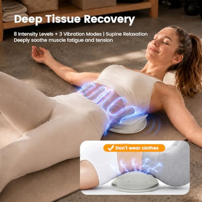 Rechargeable Electric Lumbar Massager with Heat and Vibration for Back Relief