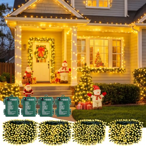 Warm White Battery Operated Christmas String Lights 17FT 4 Pack