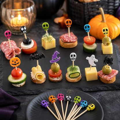 Halloween Skull Cocktail Picks 150-Pack Food & Drink Decorations