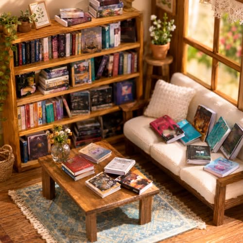 Miniature Dollhouse Books Set - 200 Tiny Decorative Books for Dollhouses and Crafts