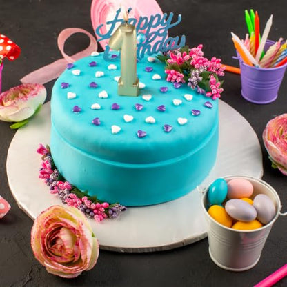 Party Solids Gold Number 1 Birthday Candle for Cake - Variation 1