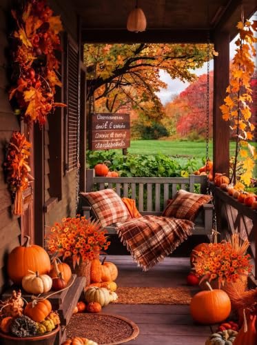 Artificial Fall Flowers Bundle - Orange Red for Outdoor & Home Decor