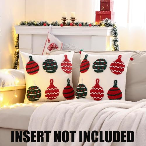 Christmas Bell Throw Pillow Covers 18x18 Set of 2 - Holiday Decor