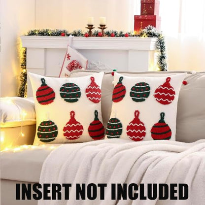 Christmas Bell Throw Pillow Covers 18x18 Set of 2 - Holiday Decor