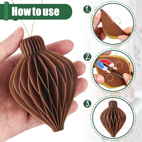 Draupnir 10-Piece 3D Honeycomb Christmas Tree Ornaments Hanging Decorations