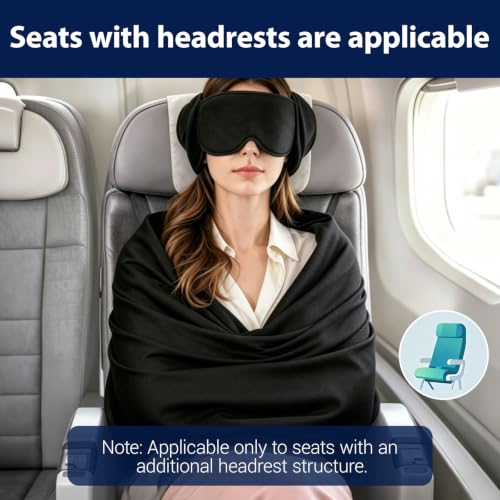 Airplane Sleep Support Set 3-in-1 Travel Pillow Mask & Blanket System