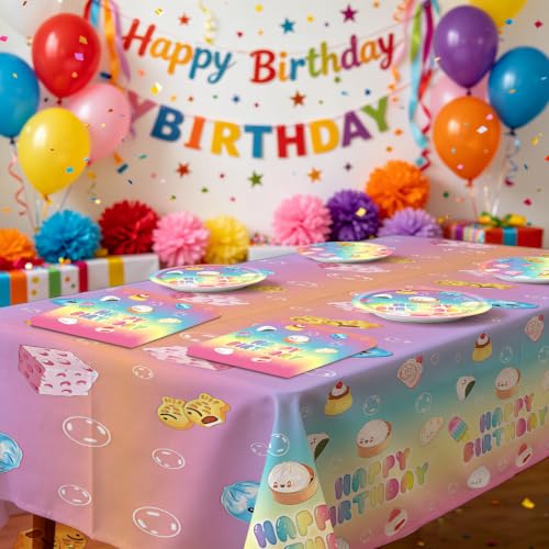 Dumpling Party Decorations Set for Birthday Celebrations - Tableware Kit for 20 Guests