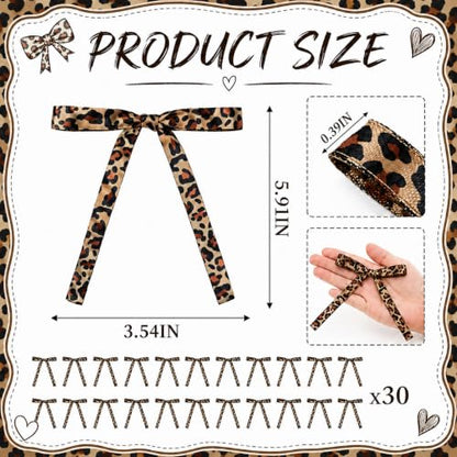 30 Pcs Leopard Cheetah Print Cake Bows Ribbon Party Decor