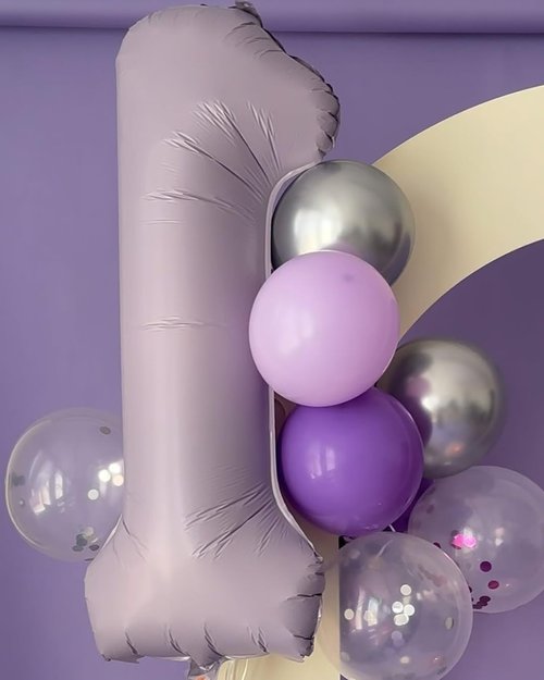 Lilac Number Balloon - 40 Inch 0 Number Balloons | Lavender Birthday Decorations for Women