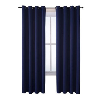 ChrisDowa Grommet Blackout Curtains for Bedroom 52 x 84 Inch - 2 Panels Set Thermal Insulated Room Darkening Curtains for Living Room, Navy Blue