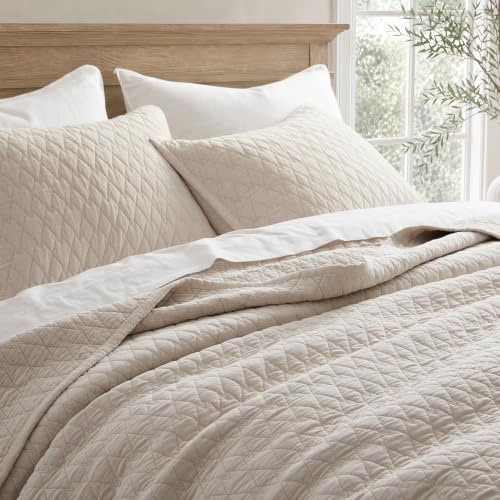 King Size Bamboo Viscose Quilt Set Beige - Cooling, Soft & Durable Bedding