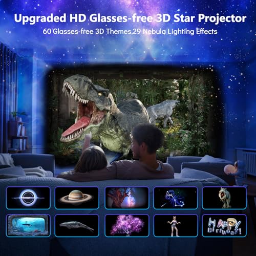 Rossetta 3D Star Projector Galaxy Aurora Planetarium for Bedroom - Pure White