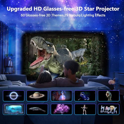 Rossetta 3D Star Projector Galaxy Aurora Planetarium for Bedroom - Pure White
