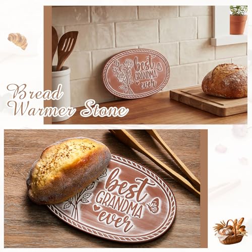 Grandma Bread Warmer Basket with Warming Stone Kitchen Gift
