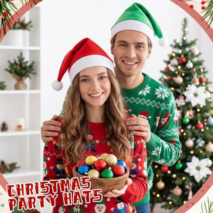 Multicolor Santa Hats Non Woven Christmas Holiday Party Hats - Pack of 100