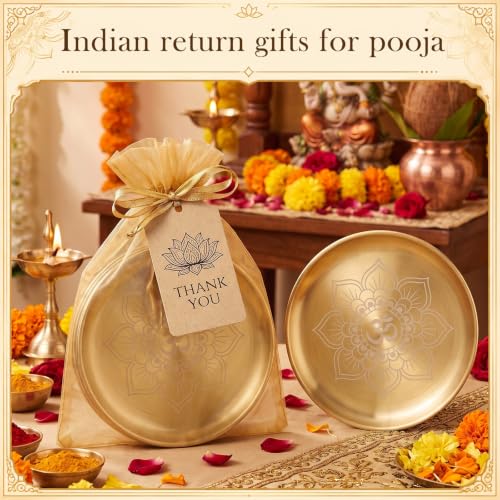 Diwali Pooja Thali Set - 6 Pcs Mandala Gold & Silver Gray Return Gifts