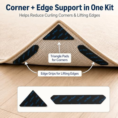28PCS Carpet Rug Corner Grippers Non Slip Anti Curl Rug Stoppers