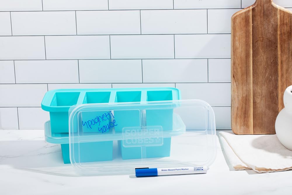 Souper Cubes Water-Based Paint Markers - 3mm Tip, Pack of 3 Blue Washable, Non-Toxic Ink for Labeling