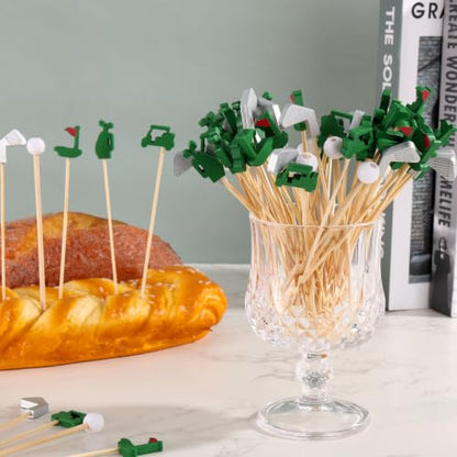 Golf Theme Cocktail Picks 200pcs - Decorative Skewers for Party Food & Drinks