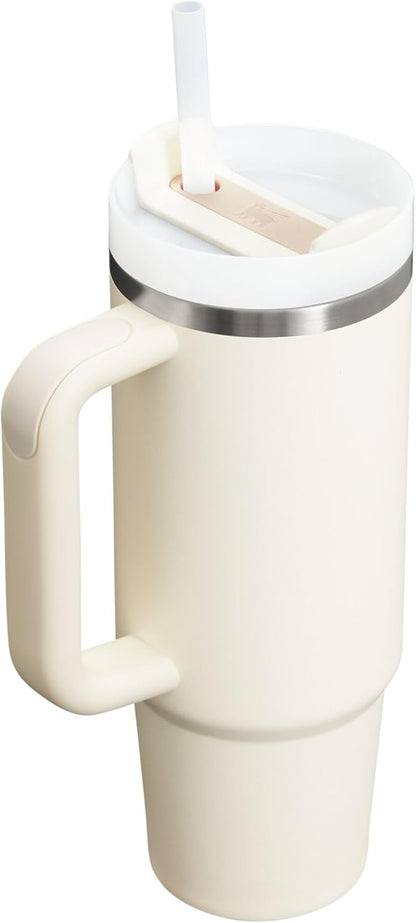 STANLEY Quencher H2.0 Tumbler - 30 oz Insulated Stainless Steel Cup with Handle & Straw | BPA-Free Cream 2.0