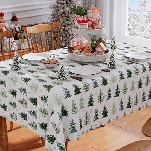 Christmas Tablecloth Rectangle 52x70 Inch Winter Holiday Home Decor