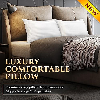 Queen Size Bed Pillows Set of 2 - White, Support & Comfort