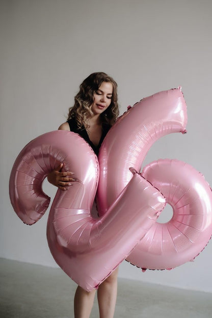 Pastel Pink Foil Number 27 Balloon - Large Happy 27th Birthday Decoration for Men & Women