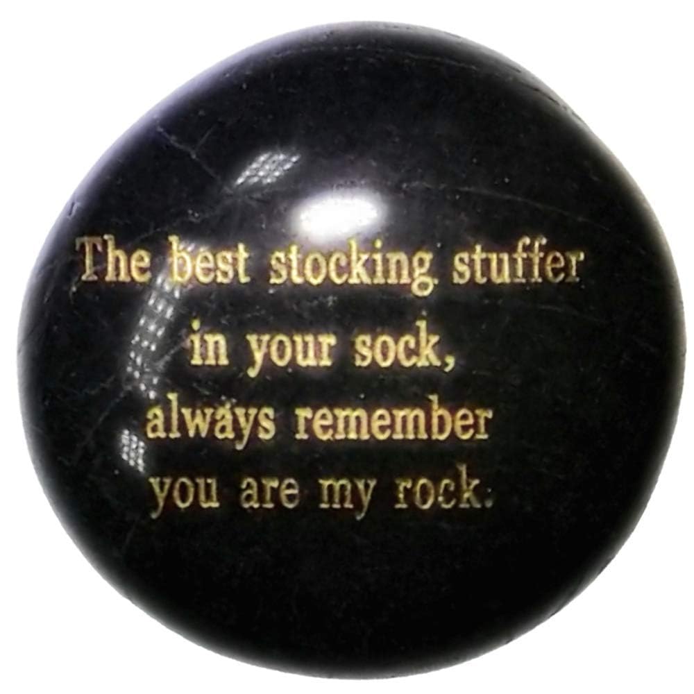 The best stocking stuffer in Your sock, always remember, you are my rock, engraved rock (Black)