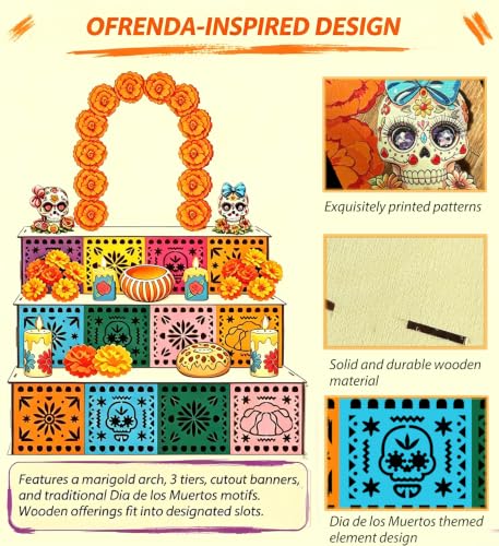 LED Day of the Dead Altar Kit - Multicolor Light-Up Día de los Muertos Ofrenda Set