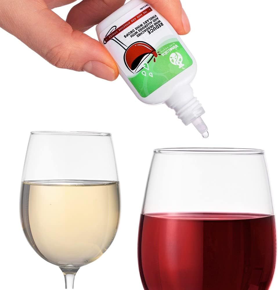 Sulfite Removing Wine Drops - 2pk - Odorless and Tasteless Purifier for Red and White Wines, Natural Headache Reducer, Made in the USA