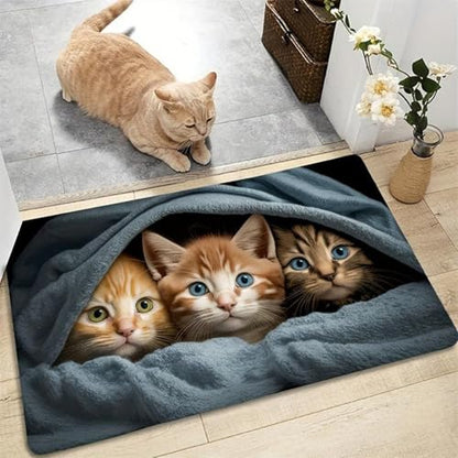 3D Illusion Rug Non-Slip Pet Play Mat for Living Room - Bear 2'8" x 1'8"