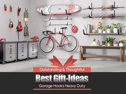 Nacial Heavy Duty Garage Hooks - 24 Pack 3.5" Wall Hooks with EVA Pads | 100LBS Capacity for Bikes, Kayaks, Ladders