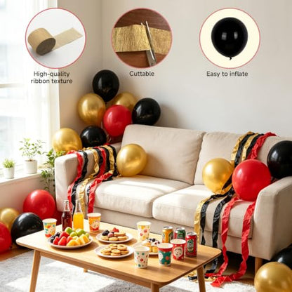 Crepe Paper Streamers 39 Pack - Thickened Party Decorations for Birthdays & Events