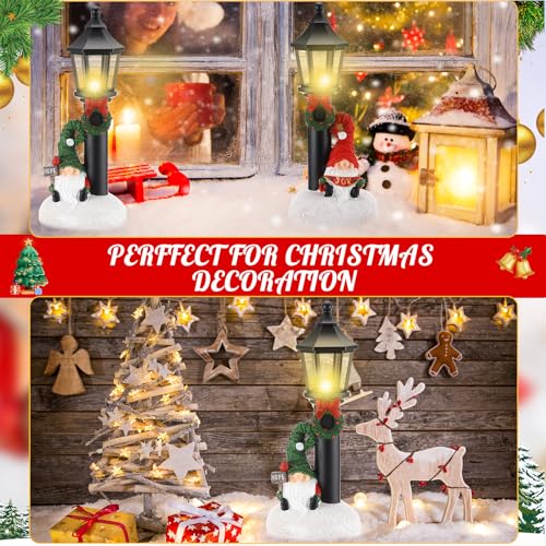 Lighted Christmas Gnome Decor Set - Resin Holiday Centerpieces, 10 Inches