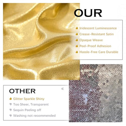 Gold 8ft Fitted Tablecloth Set - 2 Pack Open Back Rectangle Cover