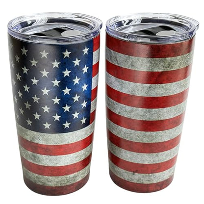 DENNSHH 4th of July Decorations American Flag Independence Day Patriotic Decor Stainless Steel Insulated Tumblers, Memorial Day, Veterans Day, Presidents Election Day Cup Gifts, 20Oz