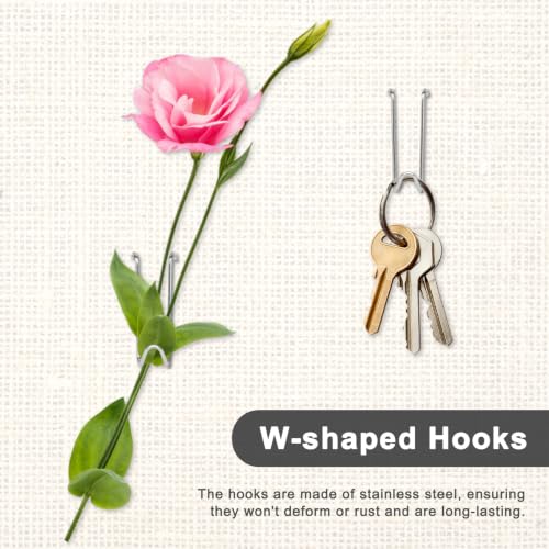 36 Pack Cubicle Wall Hooks for Office & Home - Stainless Steel Hangers with Storage Box