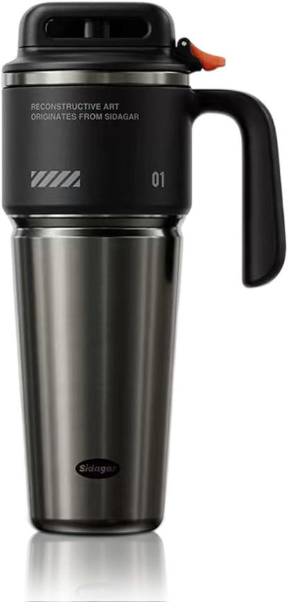 Skiennix 32 oz Tumbler - Vacuum Insulated Stainless Steel Travel Mug with Handle & Straw | Obsidian Black