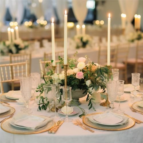 Bulk 100 LED Flameless Taper Candles - 11 Inch Flickering Electric Candlesticks for Wedding & Holiday Decor