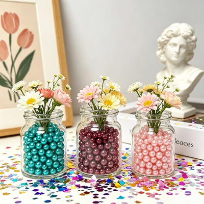 400Pcs 10mm Black and Gold No Hole Pearl Beads for Vase Fillers DIY Crafts