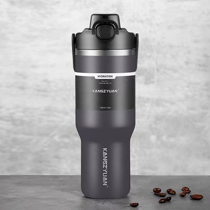 Skiennix 32 oz Stainless Steel Insulated Tumbler - 100% Leak-Proof, Stylish Travel Water Bottle with Handle & Straw