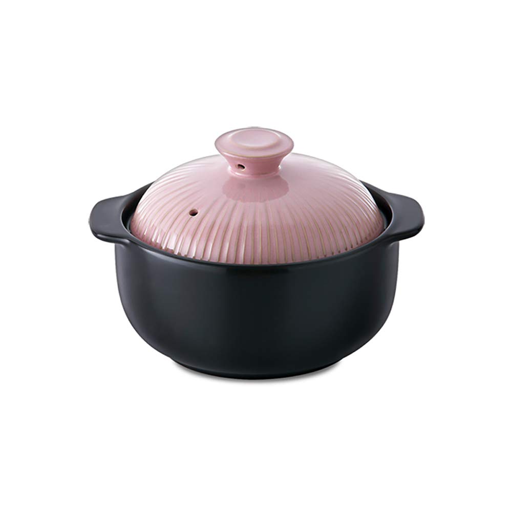 Kitchen Flower Lucia Natural Glazed Ceramic Porcelain Cookware Hot Pot (Sugar Pink 1000ml)