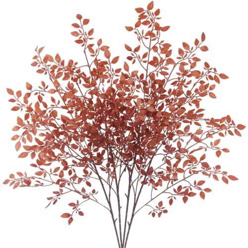 4 Pcs Artificial Fall Nandina Branches for Vase Decor - Autumn Leaves
