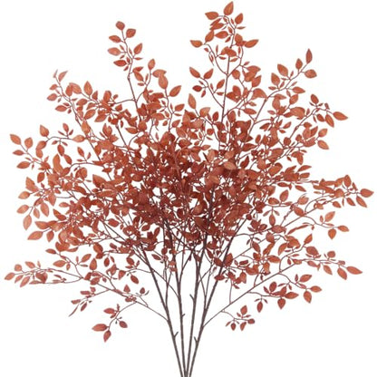 4 Pcs Artificial Fall Nandina Branches for Vase Decor - Autumn Leaves