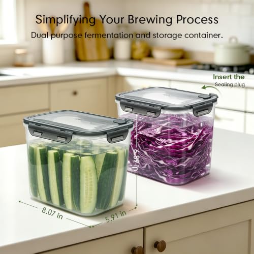 1 Gallon Plastic Fermentation Jar with Airlocks - Homebrew & Food Storage