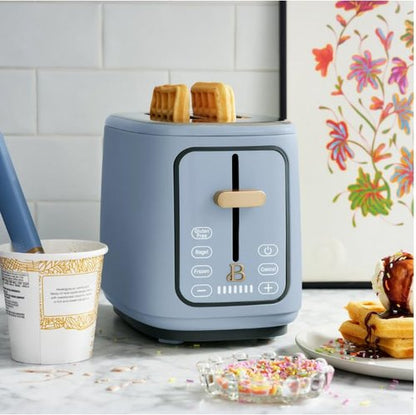 Drew Barrymore Icing 2~Slice Toaster with Touch-Activated Display (Cornflower Blue)