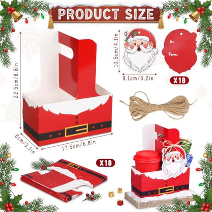 Christmas Drink Carrier Set with Greeting Cards - Pack of 12