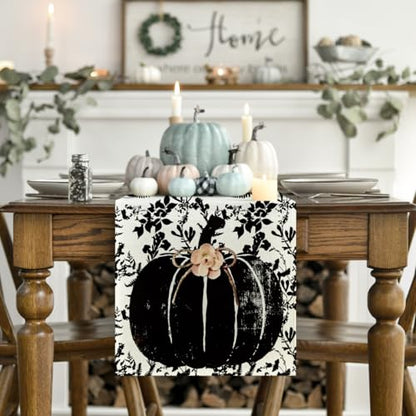 210 GSM Fall Table Runner 13x108 Inch Black Polyester for Home & Party Decor