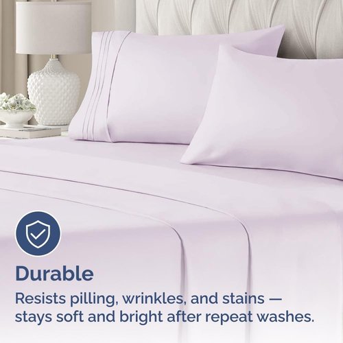 King Pillow Cases by [Brand Name] - Ultra Soft Hotel Quality Covers | Comfy, Cozy & Wrinkle-Free - Light Lavender - Set of 2